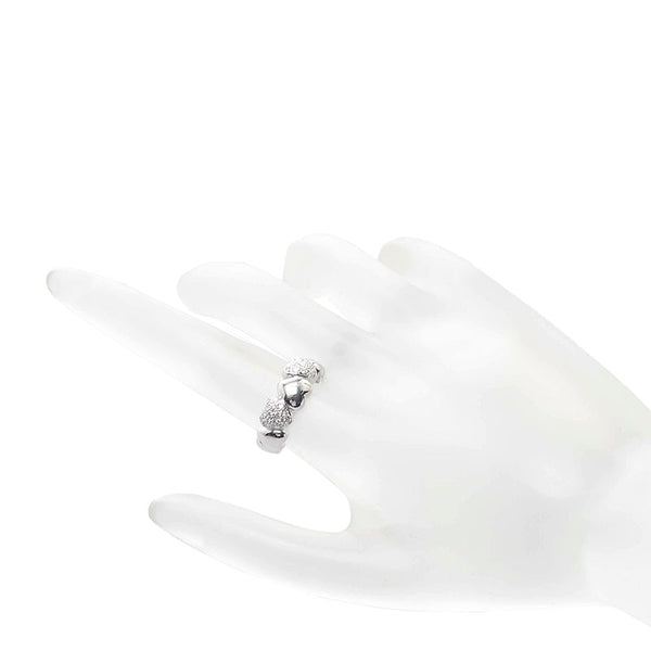ポンテヴェキオ K18WG ホワイトゴールド ダイヤ0.25ct ハート リング 指輪 レディース Ponte Vecchio 9号 【中古】