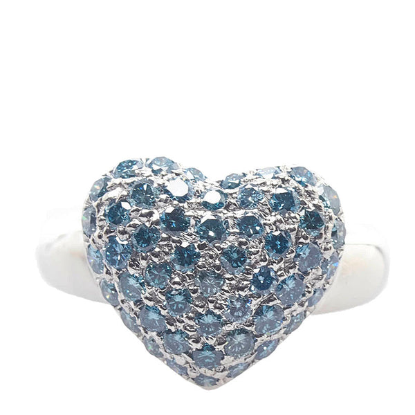 Pt900 プラチナ ダイヤ1.10ct ハート リング 指輪 レディース 11号 【中古】