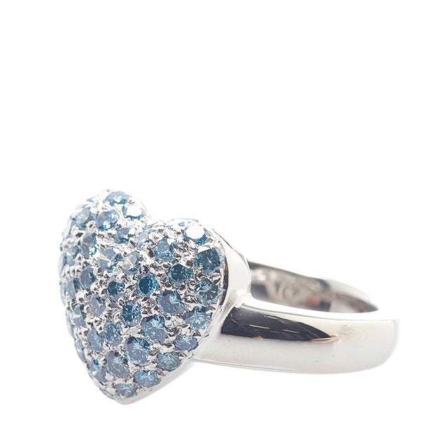 Pt900 プラチナ ダイヤ1.10ct ハート リング 指輪 レディース 11号 【中古】
