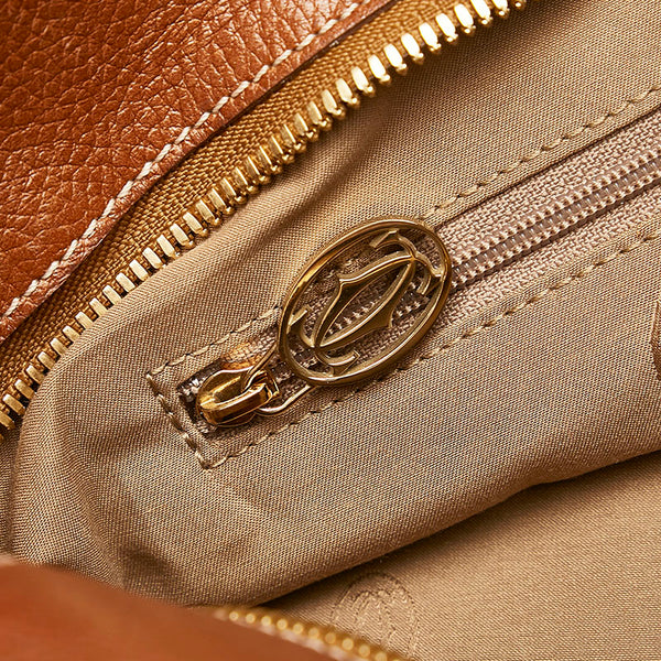 カルティエ マルチェロドゥ カルティエ SM ハンドバッグ トートバッグ  ブラウン レザー レディース CARTIER 【中古】