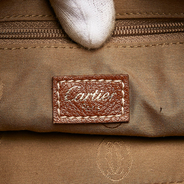 カルティエ マルチェロドゥ カルティエ SM ハンドバッグ トートバッグ  ブラウン レザー レディース CARTIER 【中古】