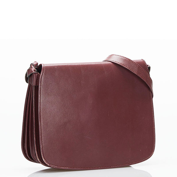 カルティエ マスト 斜め掛け ショルダーバッグ ワインレッド レザー レディース CARTIER 【中古】