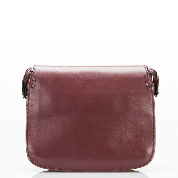 カルティエ マスト 斜め掛け ショルダーバッグ ワインレッド レザー レディース CARTIER 【中古】