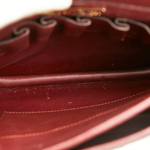 カルティエ マスト 斜め掛け ショルダーバッグ ワインレッド レザー レディース CARTIER 【中古】