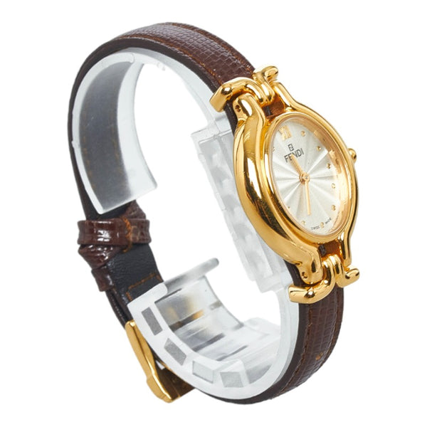 フェンディ チェンジベルト 全5色 腕時計 6402L クオーツ シルバー文字盤 ステンレススチール レザー レディース FENDI 【中古】