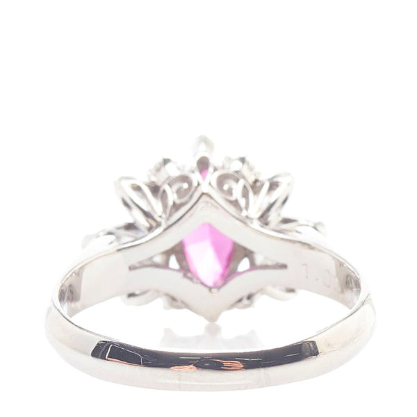 Pt900 プラチナ ルビー1.00ct ダイヤ0.40ct リング 指輪 レディース 13号 【中古】