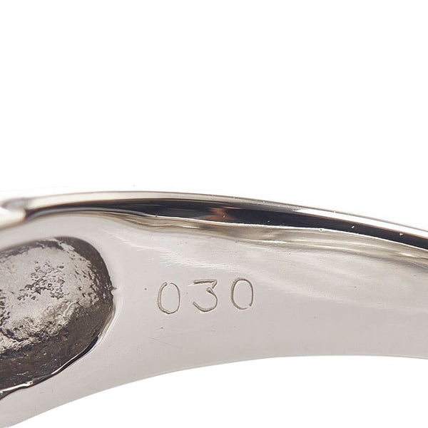 Pt900 プラチナ ダイヤ0.30ct フラワー リング 指輪 レディース 15号 【中古】