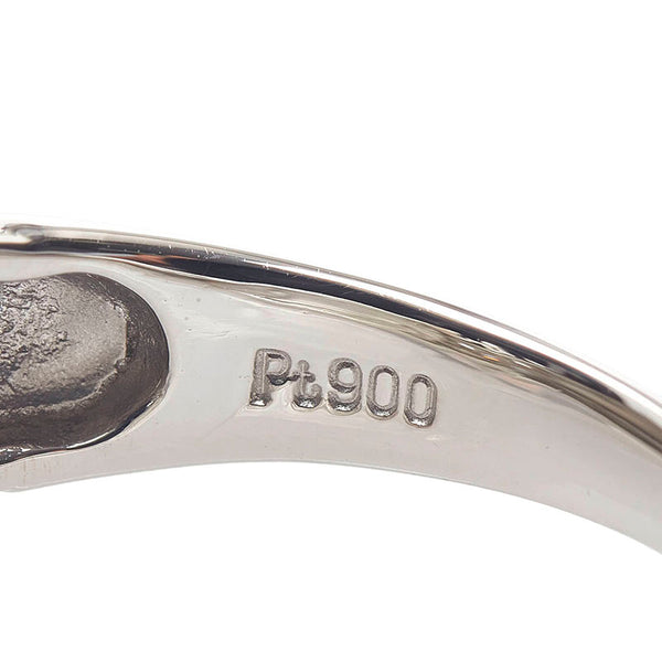 Pt900 プラチナ ダイヤ0.30ct フラワー リング 指輪 レディース 15号 【中古】