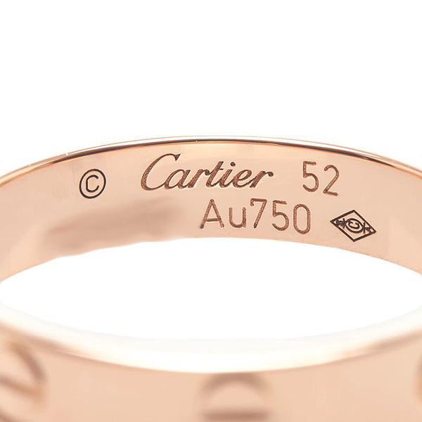 カルティエ ミニ ラブリング #52 リング 指輪 K18PG ピンクゴールド レディース CARTIER 【中古】