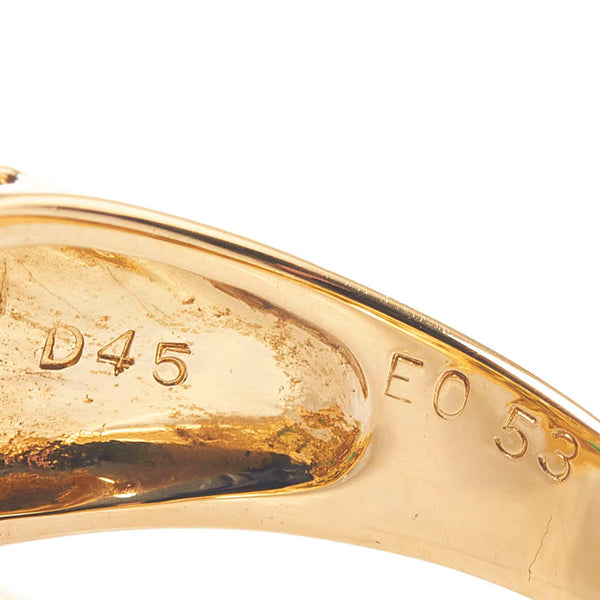 K18YG イエローゴールド ダイヤ0.45ct エメラルド0.53ct エメラルド0.32ct リング 指輪 レディース 15号 【中古】