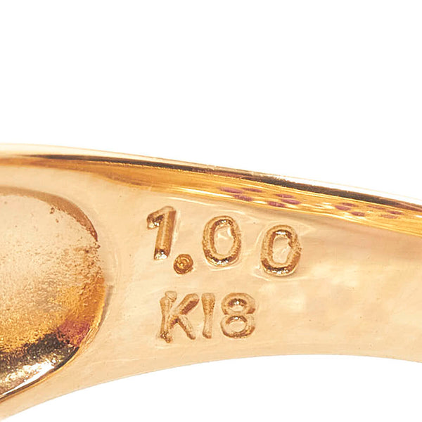 K18YG イエローゴールド ルビー1.00ct ダイヤ0.30ct リング 指輪 レディース 10号 【中古】