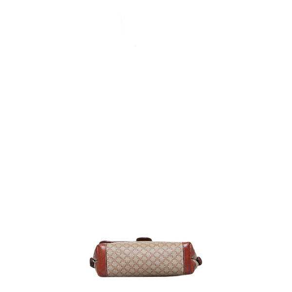 セリーヌ マカダム 斜め掛け ショルダーバッグ ベージュ ブラウン PVC レザー レディース CELINE 【中古】