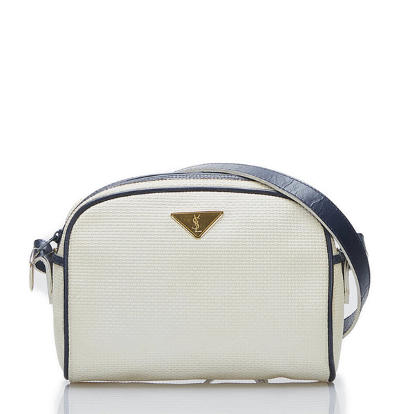 サンローラン 斜め掛け ショルダーバッグ ホワイト PVC レザー レディース SAINT LAURENT 【中古】