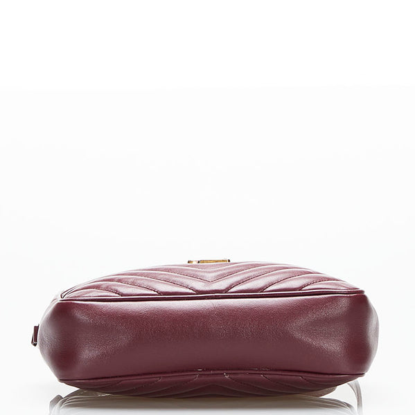 サンローラン ルー  斜め掛け ショルダーバッグ カメラバッグ ボルドー レザー レディース SAINT LAURENT 【中古】