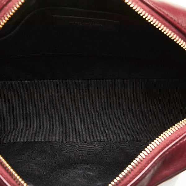 サンローラン ルー  斜め掛け ショルダーバッグ カメラバッグ ボルドー レザー レディース SAINT LAURENT 【中古】