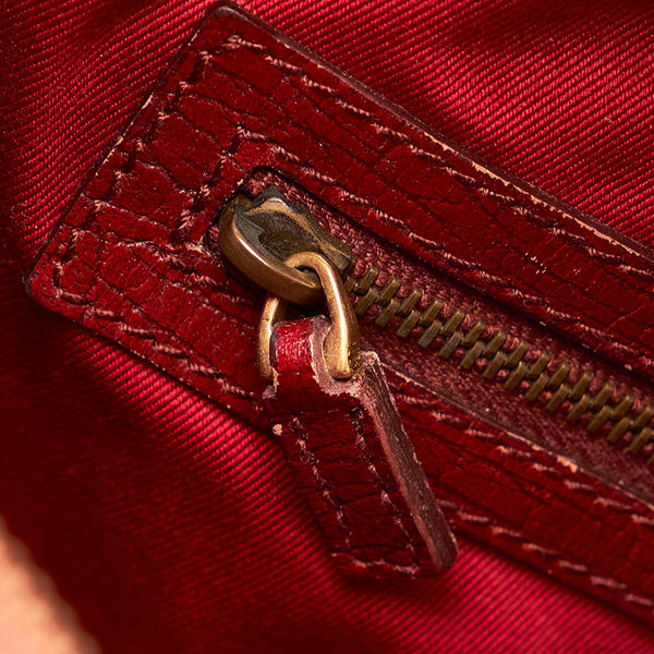 グッチ GGキャンバス ホースビット ショルダーバッグ 115867 レッド キャンバス レザー レディース GUCCI 【中古】