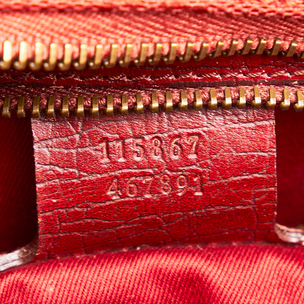 グッチ GGキャンバス ホースビット ショルダーバッグ 115867 レッド キャンバス レザー レディース GUCCI 【中古】