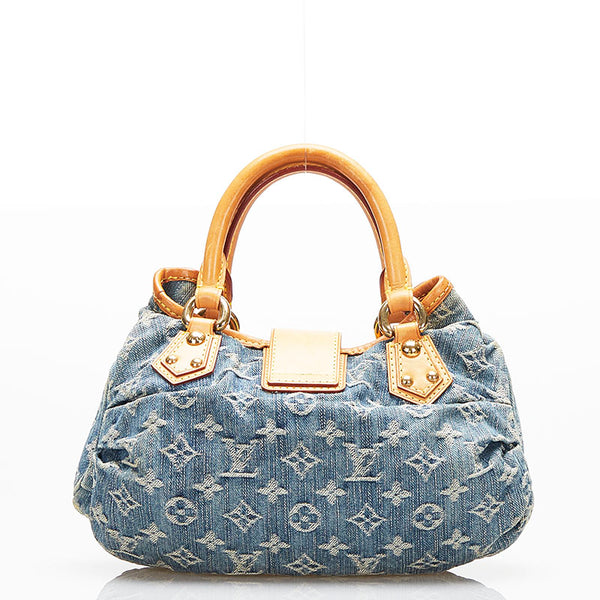 ルイ ヴィトン モノグラム デニム プリーティ ミニ ハンドバッグ M95020 ブルー デニム レザー レディース LOUIS VUITTON 【中古】