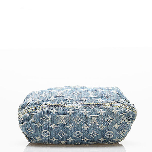 ルイ ヴィトン モノグラム デニム プリーティ ミニ ハンドバッグ M95020 ブルー デニム レザー レディース LOUIS VUITTON 【中古】