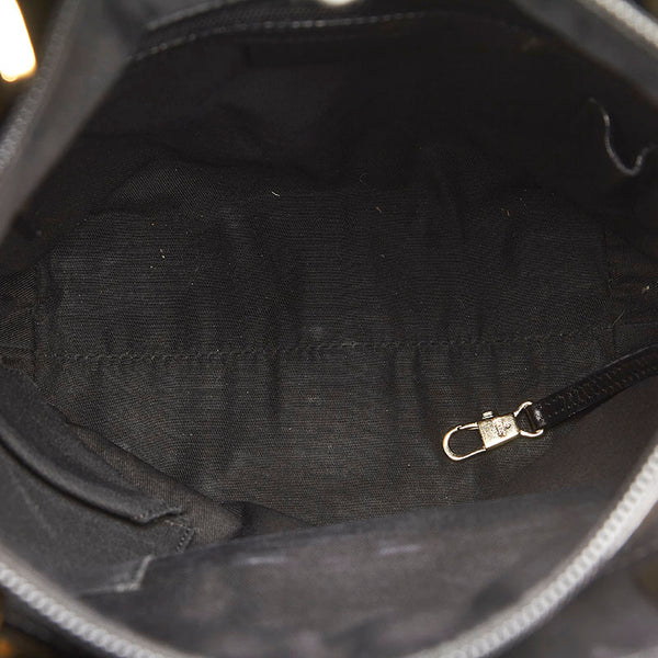 グッチ GGキャンバス ハンドバッグ トートバッグ 145994 ブラック キャンバス レザー レディース GUCCI 【中古】