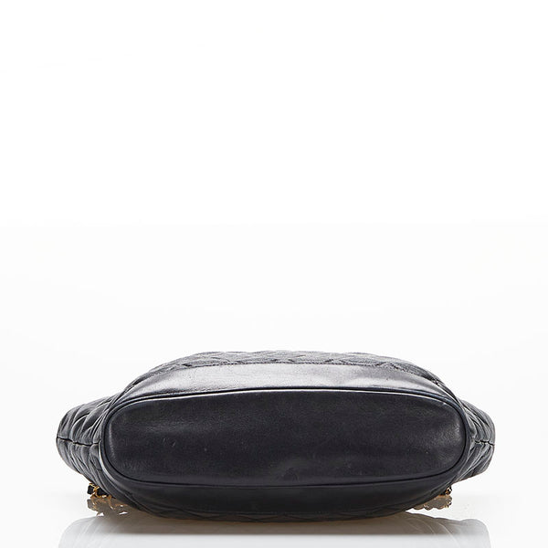 シャネル マトラッセ プレート チェーン ショルダーバッグ ブラック ラムスキン レディース CHANEL 【中古】