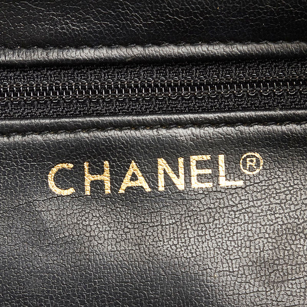 シャネル マトラッセ プレート チェーン ショルダーバッグ ブラック ラムスキン レディース CHANEL 【中古】