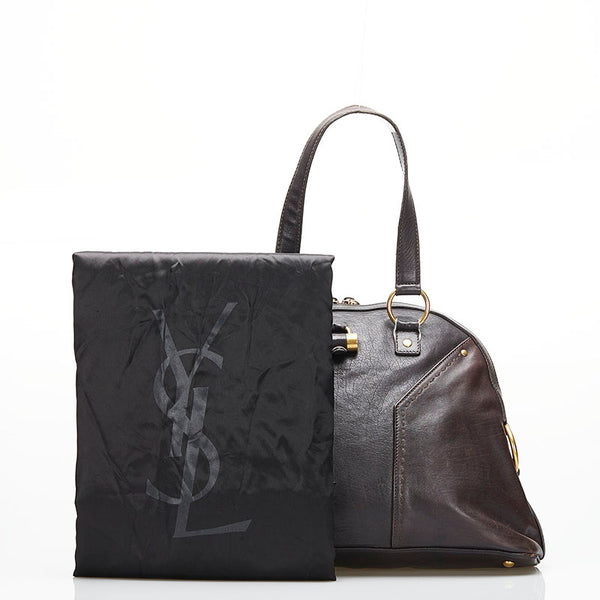 サンローラン ミューズ ハンドバッグ ブラウン レザー レディース SAINT LAURENT 【中古】