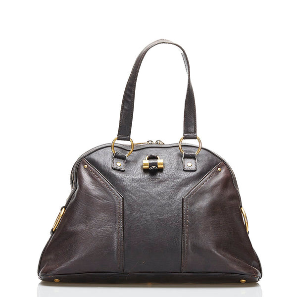 サンローラン ミューズ ハンドバッグ ブラウン レザー レディース SAINT LAURENT 【中古】