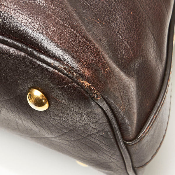 サンローラン ミューズ ハンドバッグ ブラウン レザー レディース SAINT LAURENT 【中古】