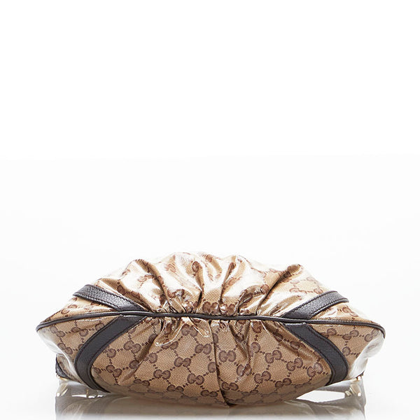 グッチ GGクリスタル アビー 斜め掛け ショルダーバッグ 265691 ベージュ ブラウン PVC レザー レディース GUCCI 【中古】