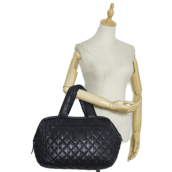 シャネル コココクーン ハンドバッグ トートバッグ ブラック ナイロン レディース CHANEL 【中古】