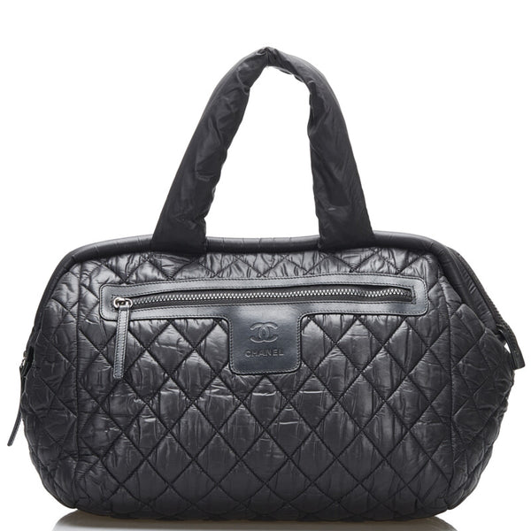 シャネル コココクーン ハンドバッグ トートバッグ ブラック ナイロン レディース CHANEL 【中古】