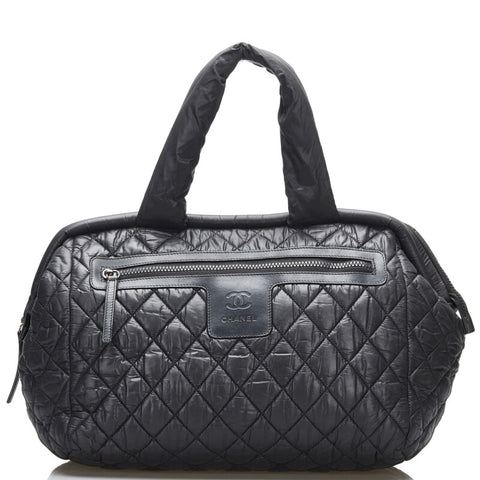 シャネル コココクーン ハンドバッグ トートバッグ ブラック ナイロン レディース CHANEL 【中古】