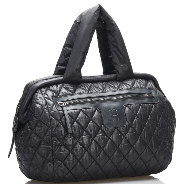 シャネル コココクーン ハンドバッグ トートバッグ ブラック ナイロン レディース CHANEL 【中古】