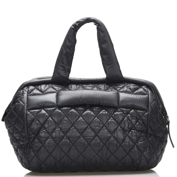 シャネル コココクーン ハンドバッグ トートバッグ ブラック ナイロン レディース CHANEL 【中古】