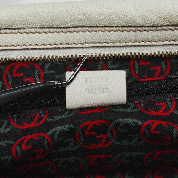 グッチ プリンシー シェリーライン リボン ハンドバッグ 161720 ホワイト レザー レディース GUCCI 【中古】