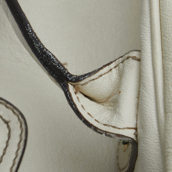 グッチ プリンシー シェリーライン リボン ハンドバッグ 161720 ホワイト レザー レディース GUCCI 【中古】