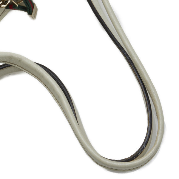 グッチ プリンシー シェリーライン リボン ハンドバッグ 161720 ホワイト レザー レディース GUCCI 【中古】