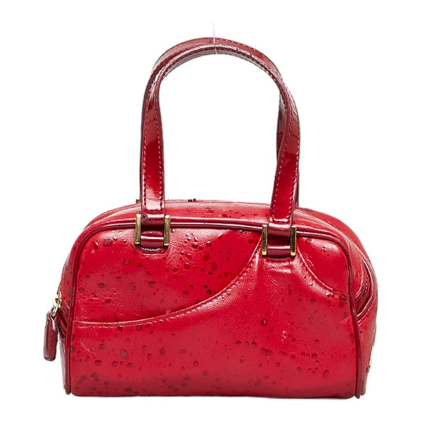 ディオール ミニ ハンドバッグ BM0031 レッド レザー エナメル レディース Dior 【中古】