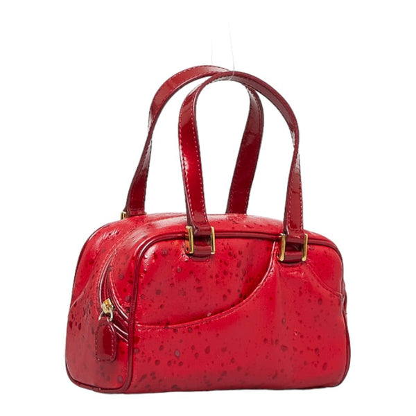 ディオール ミニ ハンドバッグ BM0031 レッド レザー エナメル レディース Dior 【中古】