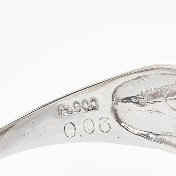 Pt900 プラチナ ダイヤ0.06ct 蛇 スネーク リング 指輪 レディース 13号 【中古】