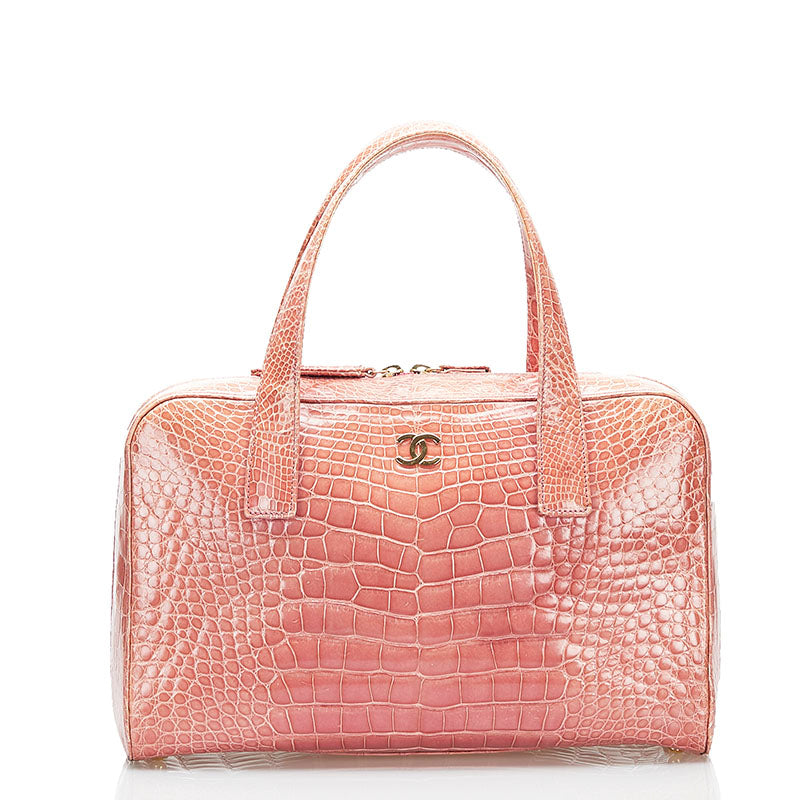 シャネル ココマーク  ハンドバッグ ピンク クロコダイル レディース CHANEL 【中古】