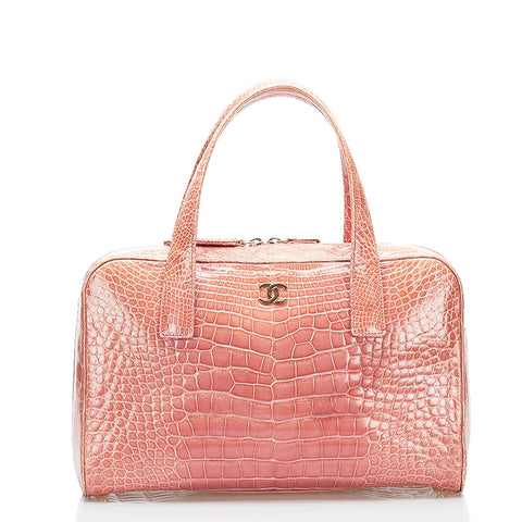 シャネル ココマーク  ハンドバッグ ピンク クロコダイル レディース CHANEL 【中古】