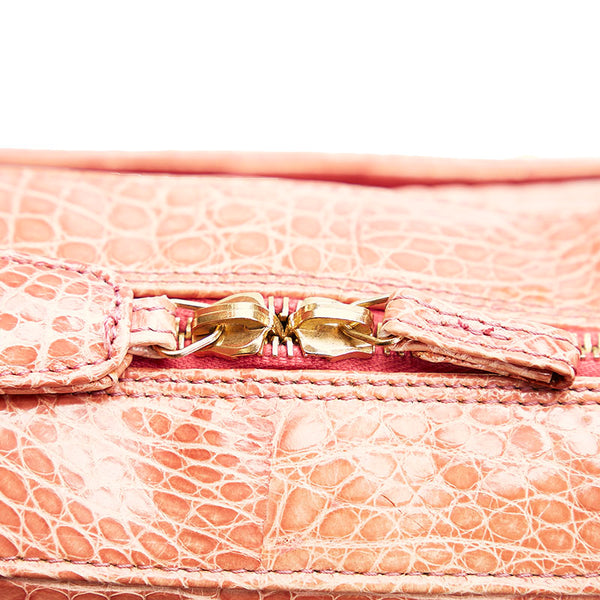 シャネル ココマーク  ハンドバッグ ピンク クロコダイル レディース CHANEL 【中古】