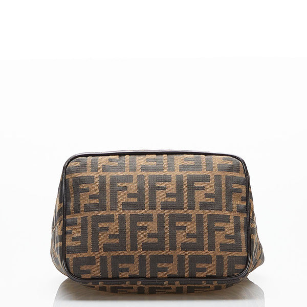 フェンディ ズッカ ワンショルダーバッグ ハンドバッグ ブラウン キャンバス レザー レディース FENDI 【中古】