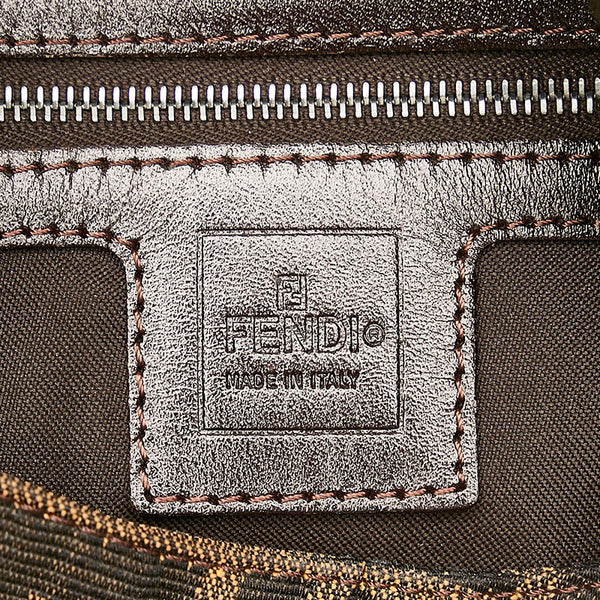 フェンディ ズッカ ワンショルダーバッグ ハンドバッグ ブラウン キャンバス レザー レディース FENDI 【中古】
