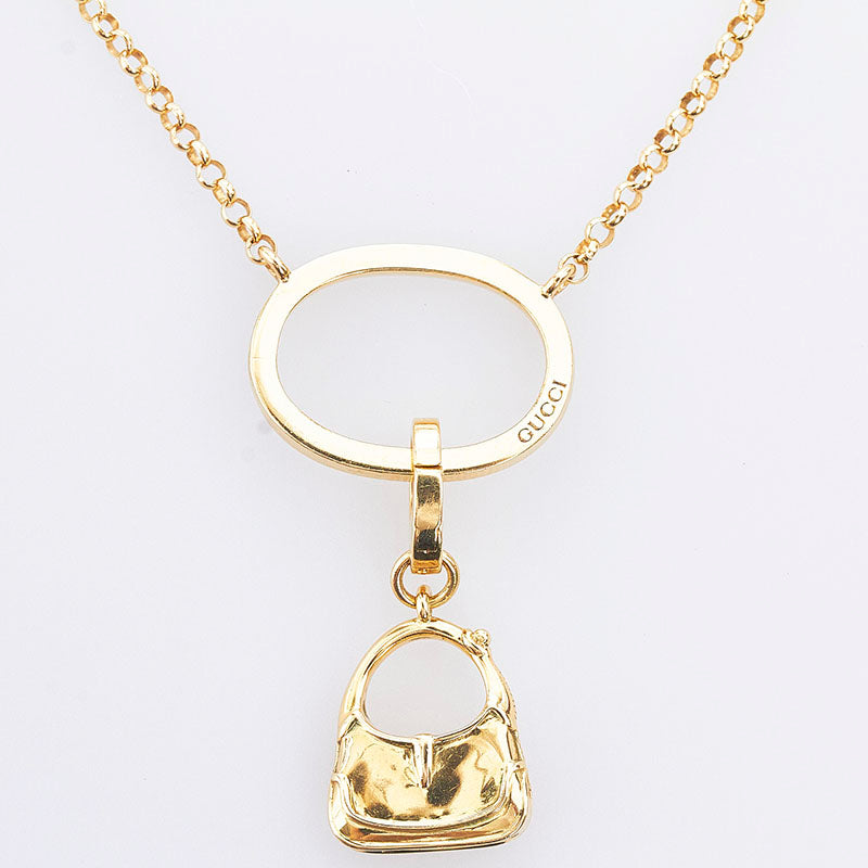 グッチ ジャッキー バッグチャーム ネックレス ゴールド K18YG イエローゴールド レディース GUCCI 【中古】