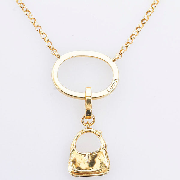 グッチ ジャッキー バッグチャーム ネックレス ゴールド K18YG イエローゴールド レディース GUCCI 【中古】
