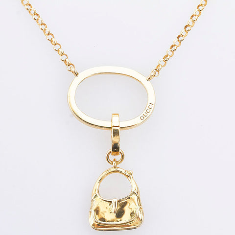 グッチ ジャッキー バッグチャーム ネックレス ゴールド K18YG イエローゴールド レディース GUCCI 【中古】
