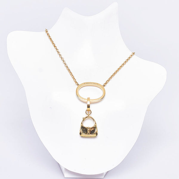 グッチ ジャッキー バッグチャーム ネックレス ゴールド K18YG イエローゴールド レディース GUCCI 【中古】